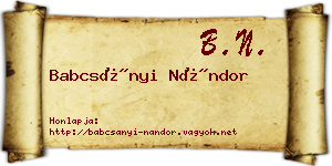 Babcsányi Nándor névjegykártya
