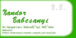 nandor babcsanyi business card